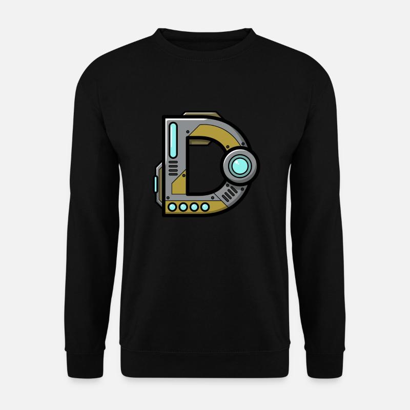 Buchstabe D Geschenk Name Roboter Technik nerd - Unisex Pullover - Schwarz