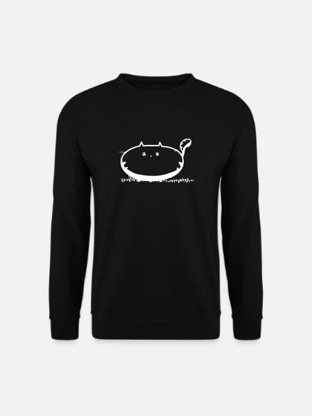 Fette Katze weiß Geschenk - Unisex Pullover - Schwarz