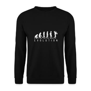 Evolution Bodybuilding Gym Fitness Geschenk - Unisex Pullover - Schwarz - Vorne - Alina (178cm) & Michal (187cm)