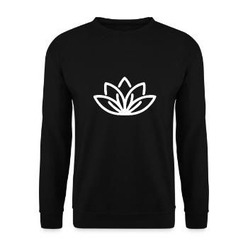 Fleur de lotus - blanc - Sweat-shirt Unisexe - noir - Devant - Alina (178cm) & Michal (187cm)