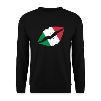 Idée cadeau cadeau drapeau drapeau Italie - Sweat-shirt Unisexe - noir - Devant - Alina (178cm) & Michal (187cm)