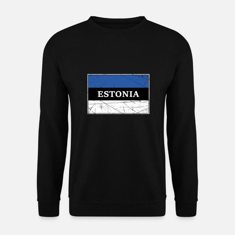 Estland Flagge - Unisex Pullover - Schwarz