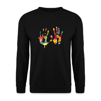 Empreinte de main colorée - Sweat-shirt Unisexe - noir - Devant - Alina (178cm) & Michal (187cm)