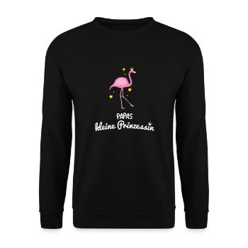 Papas kleine Prinzessin Flamingo Geschenk - Unisex Pullover - Schwarz - Vorne - Alina (178cm) & Michal (187cm)
