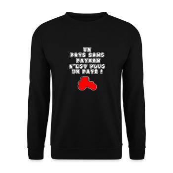 UN PAYS SANS PAYSAN N'EST PLUS UN PAYS - Sweat-shirt Unisexe - noir - Devant - Alina (178cm) & Michal (187cm)