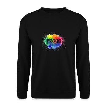 PROUD Color Splash LGBT Gay Pride Arc-en-ciel - Sweat-shirt Unisexe - noir - Devant - Alina (178cm) & Michal (187cm)