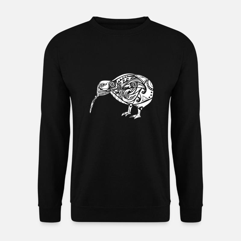 Maori Kiwi Vogel Weiß - Geschenkidee - Unisex Pullover - Schwarz