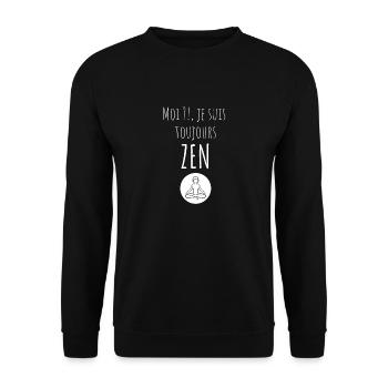 Ich bin immer Zen 2 - Unisex Pullover - Schwarz - Vorne - Alina (178cm) & Michal (187cm)