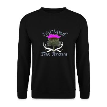 scotland the brave wild thistle - Unisex Sweatshirt - black - Front - Alina (178cm) & Michal (187cm)
