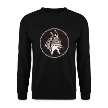 Lynx Kopf - Unisex Pullover - Schwarz - Vorne - Alina (178cm) & Michal (187cm)