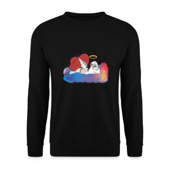 Pauline Lapin Arc-En-Ciel - Sweat-shirt Unisexe - noir - Devant - Alina (178cm) & Michal (187cm)