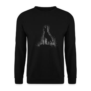 Dog Silhouette - Unisex Pullover - Schwarz - Vorne - Alina (178cm) & Michal (187cm)