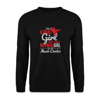 Kampfsport - Ich bin ein Karate Girl Grunge - Unisex Pullover - Schwarz - Vorne - Alina (178cm) & Michal (187cm)