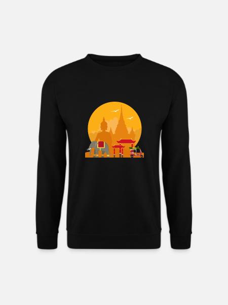 Bangkok Thailand Budda Elefant Tuk Tuk - Unisex Pullover - Schwarz