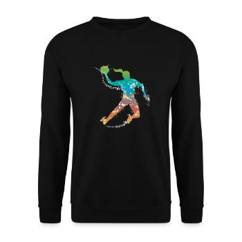 handball female uk - Unisex Sweatshirt - black - Front - Alina (178cm) & Michal (187cm)