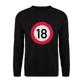 18_schild__1__f3 - Unisex Pullover - Schwarz - Vorne - Alina (178cm) & Michal (187cm)