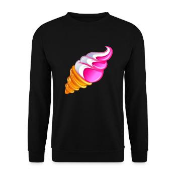 glace vanille fraise kawa - Sweat-shirt Unisexe - noir - Devant - Alina (178cm) & Michal (187cm)