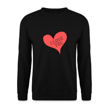 i love you - Unisex Pullover - Schwarz - Vorne - Alina (178cm) & Michal (187cm)
