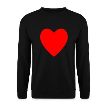 Red heart - Unisex Sweatshirt - black - Front - Alina (178cm) & Michal (187cm)