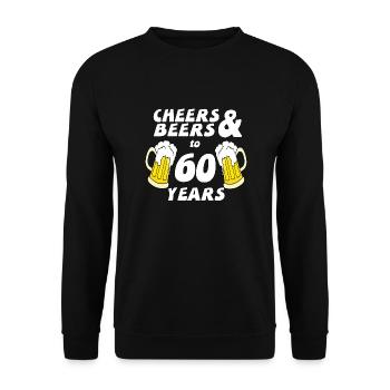 Geburtstag 60 60th Beifall Bier Geschenkidee - Unisex Pullover - Schwarz - Vorne - Alina (178cm) & Michal (187cm)