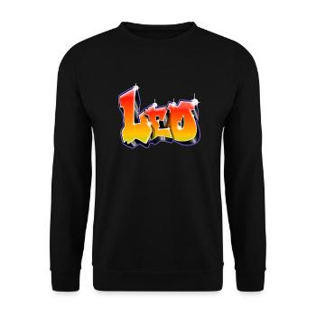 Leo Graffiti red Yellow - Unisex Sweatshirt - black - Front - Alina (178cm) & Michal (187cm)