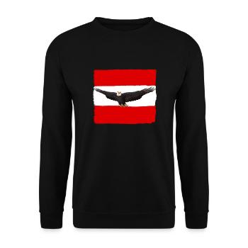 Eagle Austria Flag Gift National Holiday - Unisex Sweatshirt - black - Front - Alina (178cm) & Michal (187cm)
