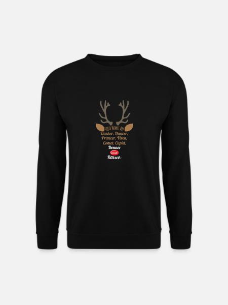 Weihnachts Santa's Reindeer Their Names Are - Unisex Pullover - Schwarz