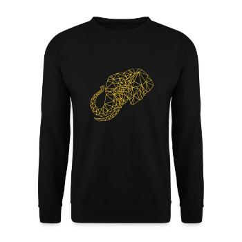 Low Poly Art Elephant Gold - Gift Idea - Unisex Sweatshirt - black - Front - Alina (178cm) & Michal (187cm)