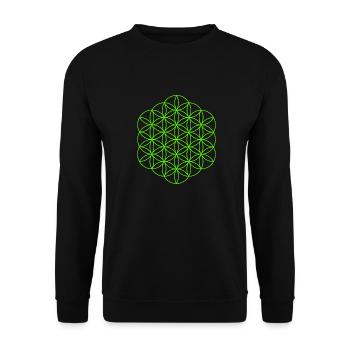 Blume des Lebens 15 - Unisex Pullover - Schwarz - Vorne - Alina (178cm) & Michal (187cm)