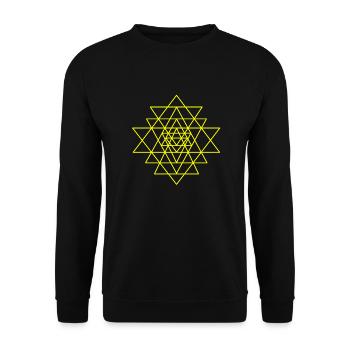 Shri Yantra 11 - Sweat-shirt Unisexe - noir - Devant - Alina (178cm) & Michal (187cm)