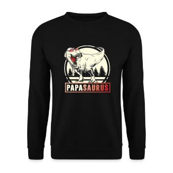 PAPASAURUS - Sweat-shirt Unisexe - noir - Devant - Alina (178cm) & Michal (187cm)
