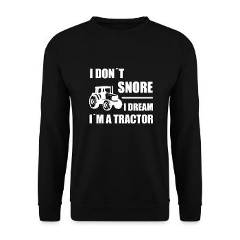 traktor Trecker schnarchen lustig witzig Bauer - Unisex Pullover - Schwarz - Vorne - Alina (178cm) & Michal (187cm)
