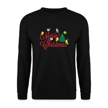 Budgie arbre de Noël cadeau de Noël - Sweat-shirt Unisexe - noir - Devant - Alina (178cm) & Michal (187cm)