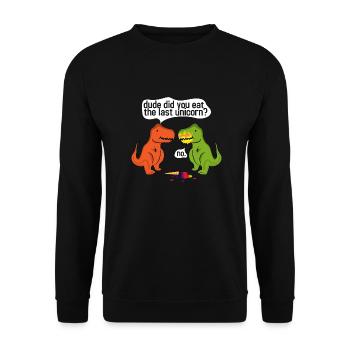 DUDE YOU DID EAT THE LAST UNICORN? - Unisex Sweatshirt - black - Front - Alina (178cm) & Michal (187cm)