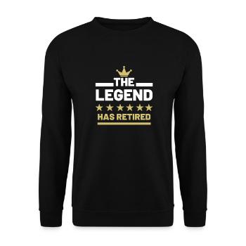 The Legend has retired pension Départ à la retraite - Sweat-shirt Unisexe - noir - Devant - Alina (178cm) & Michal (187cm)