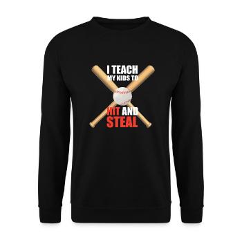 Baseball - Unisex Pullover - Schwarz - Vorne - Alina (178cm) & Michal (187cm)