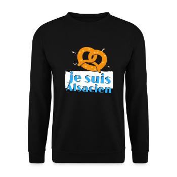 je suis alsacien strasbourg colmar mulhouse cadeau - Sweat-shirt Unisexe - noir - Devant - Alina (178cm) & Michal (187cm)