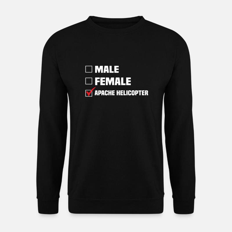 MALE FEMALE APACHE HELICOPTER - Unisex Pullover - Schwarz