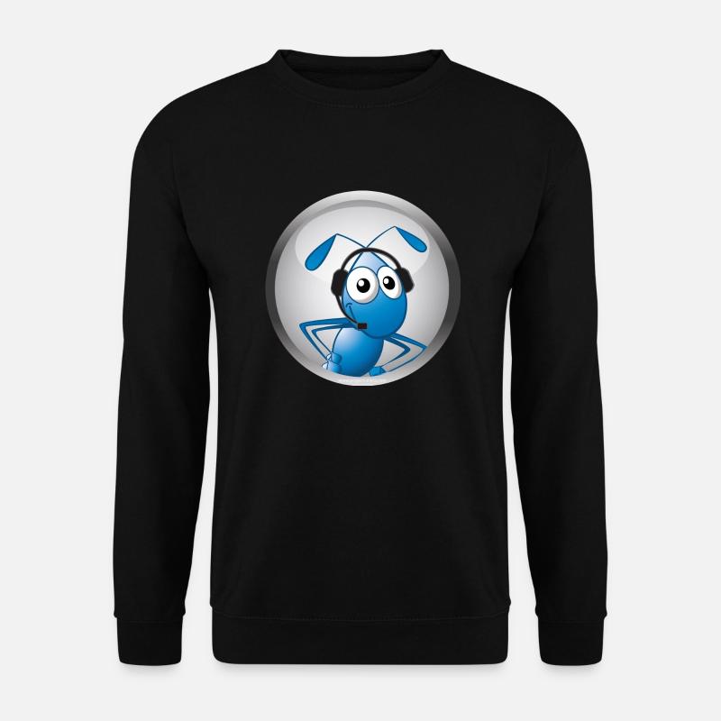 Ant with headset - Unisex Sweatshirt - black