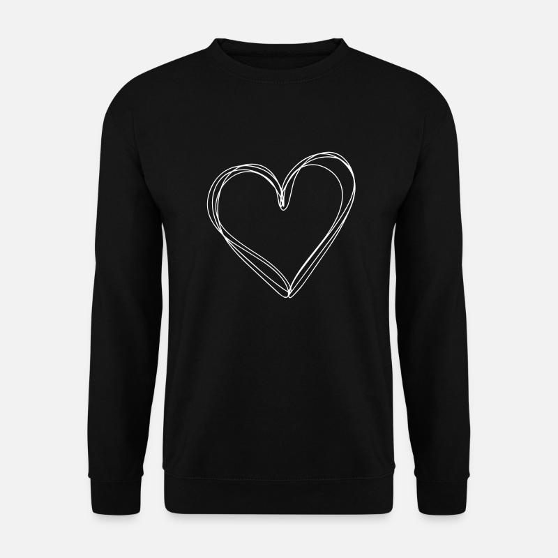 Heart illustration white - Unisex Sweatshirt - black