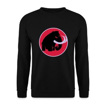 angry mammoth böses Mammut - Unisex Pullover - Schwarz - Vorne - Alina (178cm) & Michal (187cm)
