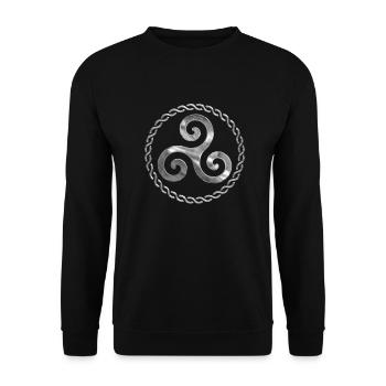Triskel breizh - Unisex Sweatshirt - black - Front - Alina (178cm) & Michal (187cm)