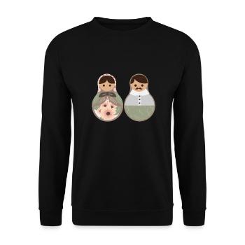 Russie Couple amoureux Matroschka poupées cadeau - Sweat-shirt Unisexe - noir - Devant - Alina (178cm) & Michal (187cm)