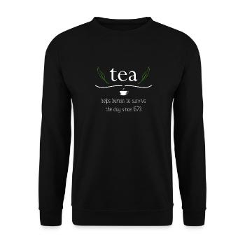 Tea shirt gift tea lover - Unisex Sweatshirt - black - Front - Alina (178cm) & Michal (187cm)