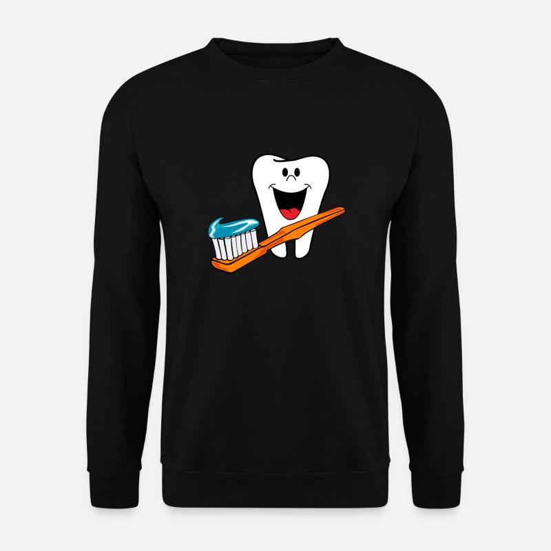 Happy Teeth Gesunde Zähne lachen gerne - Unisex Pullover - Schwarz