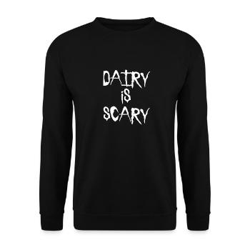 Dairy is scary vegan veggie vegan gift - Unisex Sweatshirt - black - Front - Alina (178cm) & Michal (187cm)