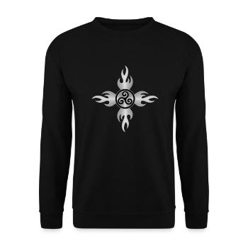 breizh brittany Triskel - Unisex Sweatshirt - black - Front - Alina (178cm) & Michal (187cm)