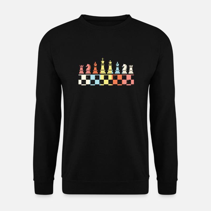 Schach vintage Schachspiel retro Schachfiguren - Unisex Pullover - Schwarz