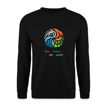 The 4 elements. Fire, water, air and earth - Unisex Sweatshirt - black - Front - Alina (178cm) & Michal (187cm)