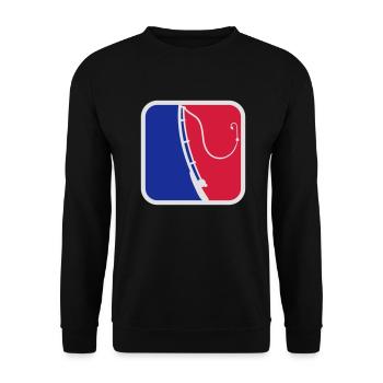 Sport Fishing Rod Symbol - Unisex Sweatshirt - black - Front - Alina (178cm) & Michal (187cm)
